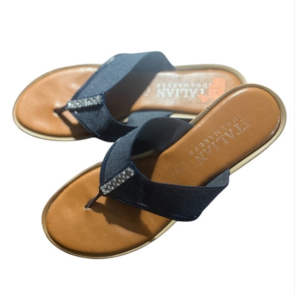 Italian Shoemakers Navy and Tan Sandals - Picture 2 of 4